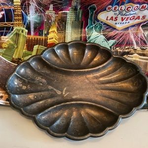 1960s Oblong Sheffield Silver Scalloped Serving Dish